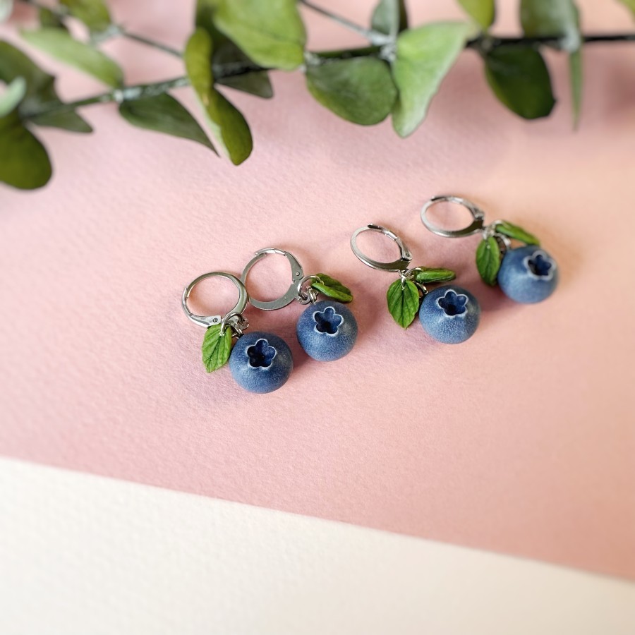 Auskarai Šilauogės |2 lapeliais|AUK-4